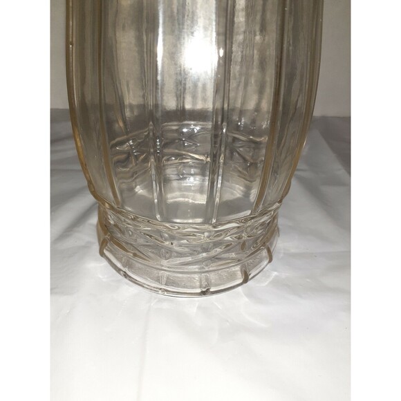 Brody Co. Vintage 1950s Heavy Clear Glass w/ Wheat Stalk Pattern Large Vase - Picture 3 of 8